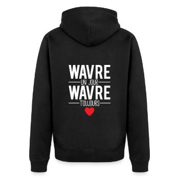 Wavre un jour wavre toujours ville belgique - Veste à capuche bio Premium Unisexe - noir - Dos - Nico (187cm)