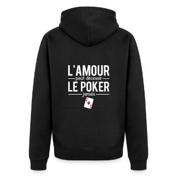 L'amour peut décevoir le poker jamais cartes - Veste à capuche bio Premium Unisexe - noir - Dos - Nico (187cm)
