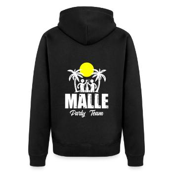 Malle Party Team Urlaub Mallorca - Unisex Premium Bio Zip Hoodie - Schwarz - Hinten - Nico (187cm)