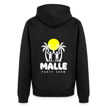 Malle 2024 Mallorca Spruch - Unisex Premium Bio Zip Hoodie - Schwarz - Hinten - Nico (187cm)