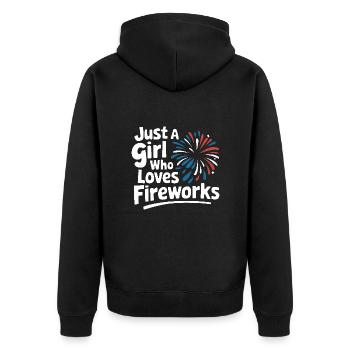 Pyrotechnics Fireworks Pyrotechnics - Unisex Premium Organic Zip Hoodie - black - Back - Nico (187cm)