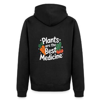 Végétarien Végétalien Végétarien Végétarien - Veste à capuche bio Premium Unisexe - noir - Dos - Nico (187cm)