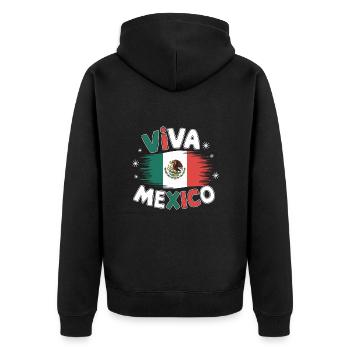 Mexico Mexico Mexican Spanish - Unisex Premium Organic Zip Hoodie - black - Back - Nico (187cm)