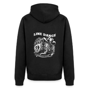 Line Dancing Country Dance - Line Dance Tanzen - Unisex Premium Bio Zip Hoodie - Schwarz - Hinten - Nico (187cm)