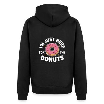 Donut Donuts Süßigkeiten Bagel - Unisex Premium Bio Zip Hoodie - Schwarz - Hinten - Nico (187cm)