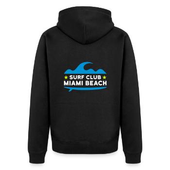 Surf club, Miami beach (vague, étoiles, planche de surf) - Veste à capuche bio Premium Unisexe - noir - Dos - Nico (187cm)