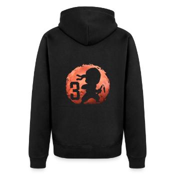 Little Ninja 3rd Birthday Boy 3 years old - Unisex Premium Organic Zip Hoodie - black - Back - Nico (187cm)