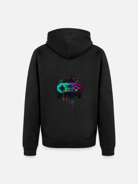 Retro Console - Unisex Premium Organic Zip Hoodie - black