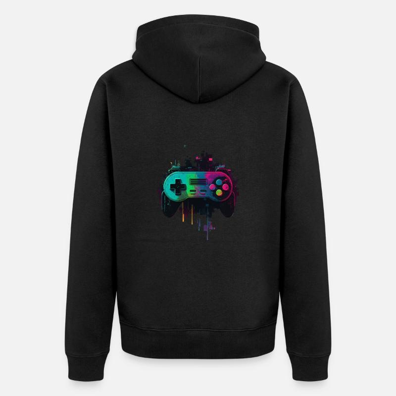 Retro Console - Unisex Premium Organic Zip Hoodie - black
