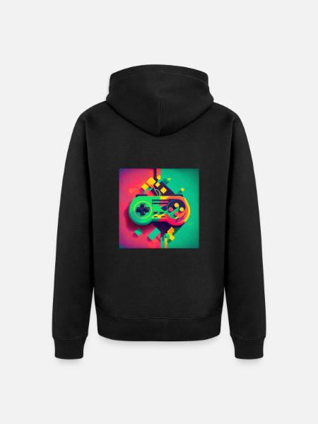 Retro Console - Unisex Premium Organic Zip Hoodie - black