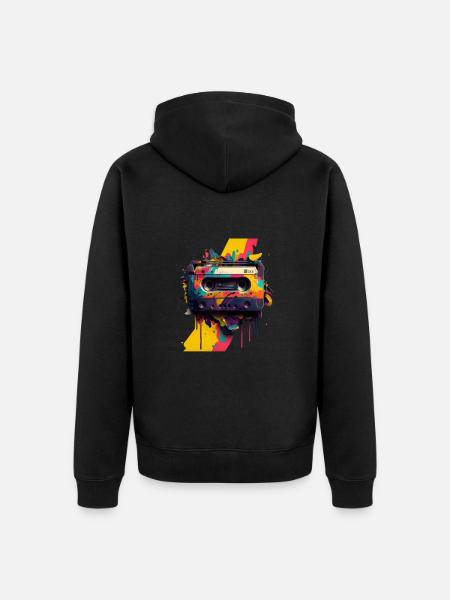 Mixtape rétro - Veste à capuche bio Premium Unisexe - noir