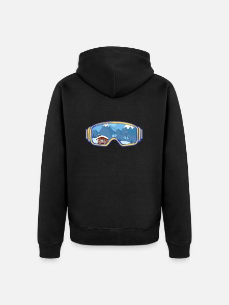Ski Google, Snowboard, Skifahrer - Unisex Premium Bio Zip Hoodie - Schwarz