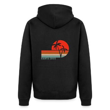 Santa Cruz California Vintage Sunset - Unisex Premium Organic Zip Hoodie - black - Back - Nico (187cm)