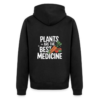 Végétarien Végétalien Végétarien Végétarien - Veste à capuche bio Premium Unisexe - noir - Dos - Nico (187cm)