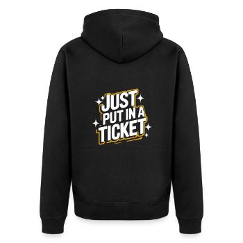 Technischer Support Computerfreak Nerd - Unisex Premium Bio Zip Hoodie - Schwarz - Hinten - Nico (187cm)