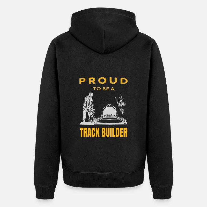Stolzer Gleisbauer - Unisex Premium Bio Zip Hoodie - Schwarz