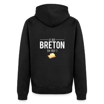 Je suis breton un vrai cadeau breton humour - Veste à capuche bio Premium Unisexe - noir - Dos - Nico (187cm)