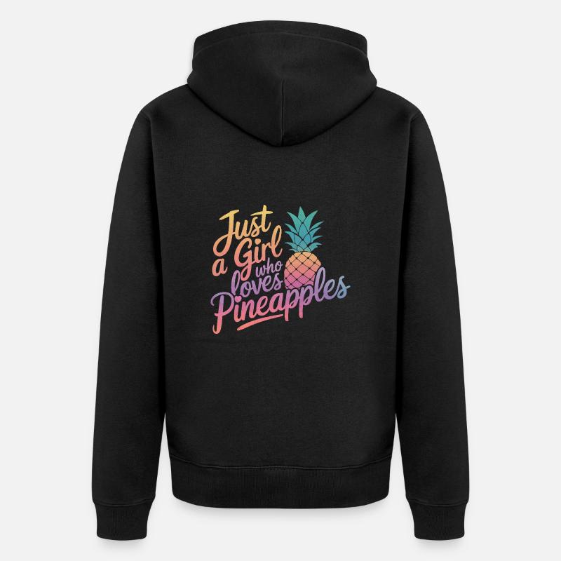 Ananas Fruit tropical hawaïen - Veste à capuche bio Premium Unisexe - noir