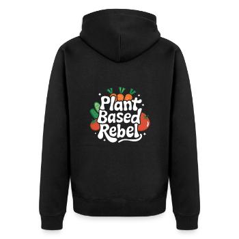 Végétarien Végétalien Végétarien Végétarien - Veste à capuche bio Premium Unisexe - noir - Dos - Nico (187cm)