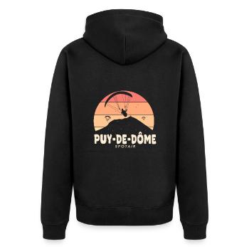 Parapente puy de dôme spotair parapentistes - Veste à capuche bio Premium Unisexe - noir - Dos - Nico (187cm)