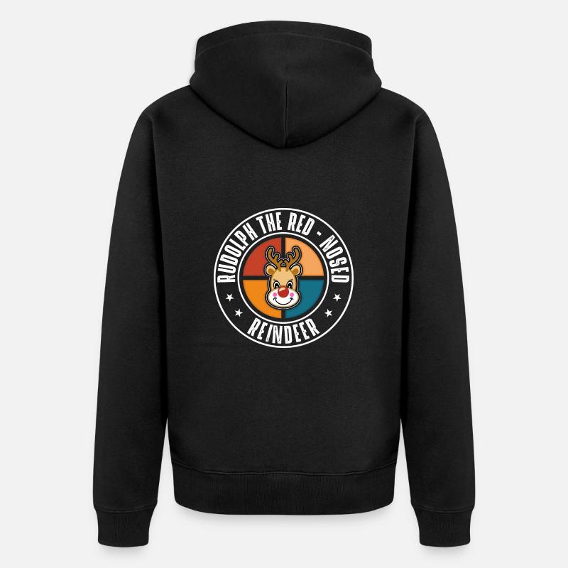 Rudolph - Unisex Premium Bio Zip Hoodie - Schwarz
