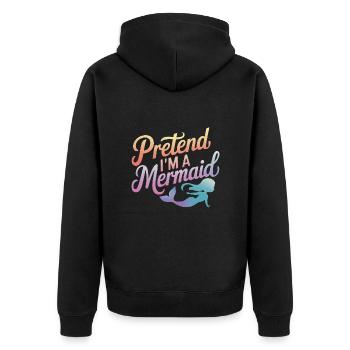 Meerjungfrau Fabel Meerjungfrauen Märchen - Unisex Premium Bio Zip Hoodie - Schwarz - Hinten - Nico (187cm)