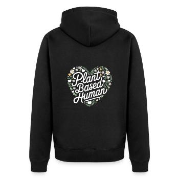 Végétarien Végétalien Végétarien Végétarien - Veste à capuche bio Premium Unisexe - noir - Dos - Nico (187cm)