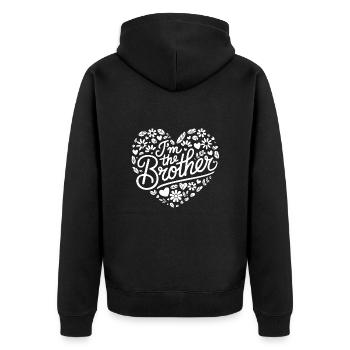 Frère Grand Frère Frère Famille - Veste à capuche bio Premium Unisexe - noir - Dos - Nico (187cm)