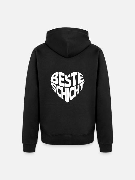 Beste Schicht - Unisex Premium Bio Zip Hoodie - Schwarz