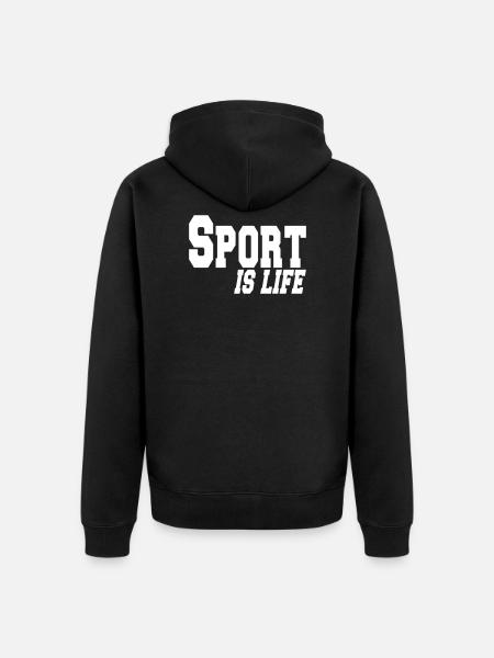 sport is life - Unisex Premium Organic Zip Hoodie - black