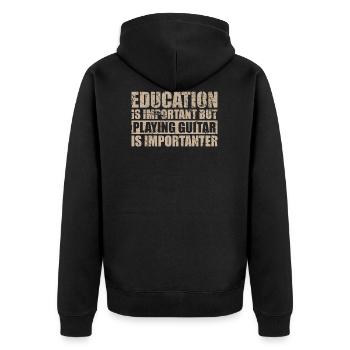 Playing guitar is importanter - Musik - Unisex Premium Bio Zip Hoodie - Schwarz - Hinten - Nico (187cm)