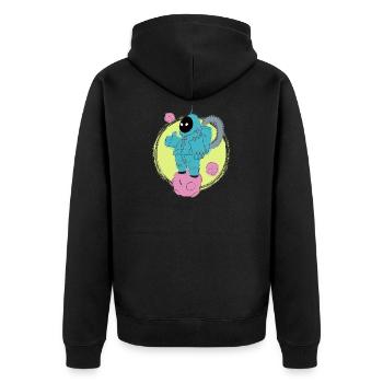 The good astronaut walking - Unisex Premium Organic Zip Hoodie - black - Back - Nico (187cm)