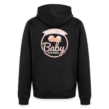 Baby Kleinkind Geburt Geschenk Vater Mutter Tante - Unisex Premium Bio Zip Hoodie - Schwarz - Hinten - Nico (187cm)
