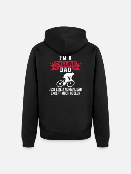 Cycling Dad - Unisex Premium Organic Zip Hoodie - black