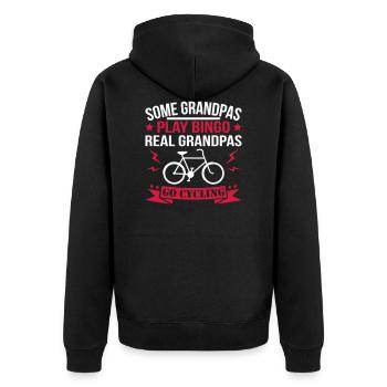 Real Grandpas faire du vélo - Veste à capuche bio Premium Unisexe - noir - Dos - Nico (187cm)