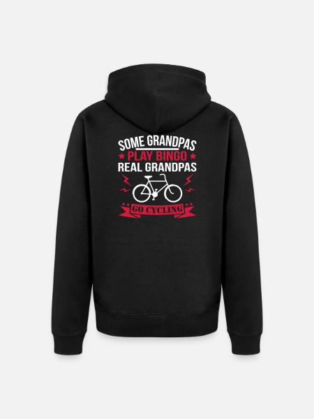 Real Grandpas Go Cycling - Unisex Premium Organic Zip Hoodie - black