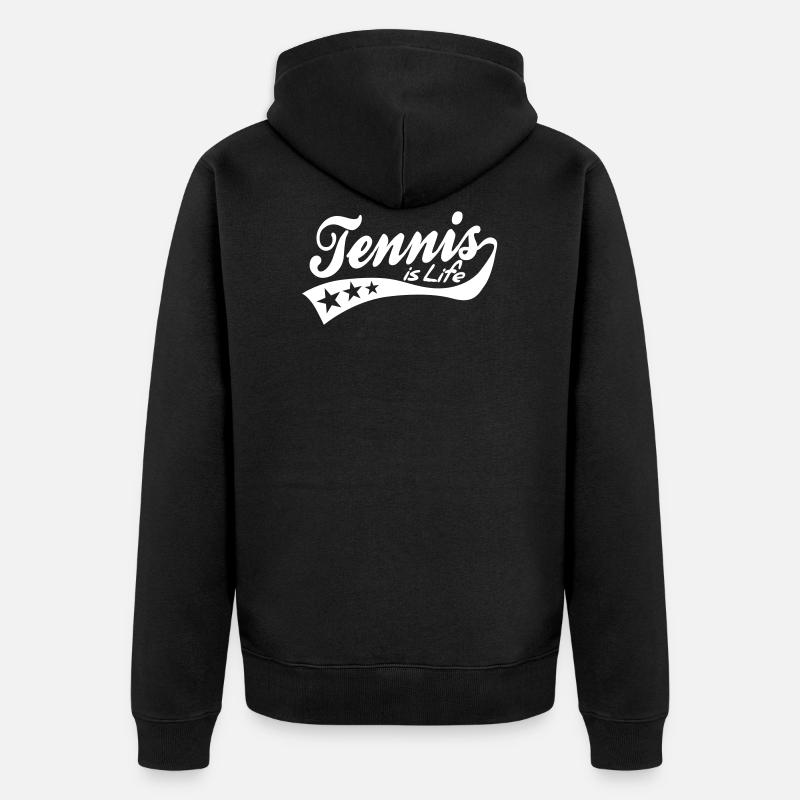tennis is life - retro - Veste à capuche bio Premium Unisexe - noir