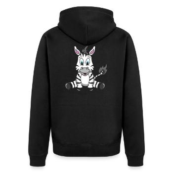 Baby Zebra - Unisex Premium Bio Zip Hoodie - Schwarz - Hinten - Nico (187cm)