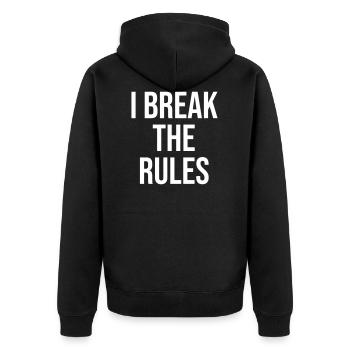 I break the rules - Veste à capuche bio Premium Unisexe - noir - Dos - Nico (187cm)