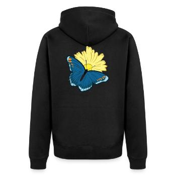 Butterfly Butterfly Wing Butterfly - Unisex Premium Organic Zip Hoodie - black - Back - Nico (187cm)