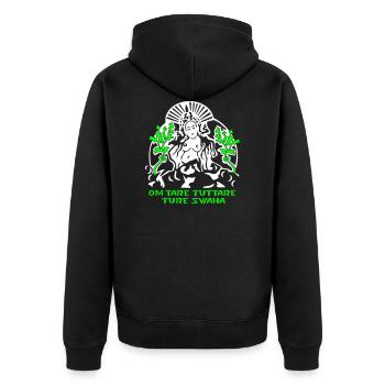 Tara blanc - Veste à capuche bio Premium Unisexe - noir - Dos - Nico (187cm)