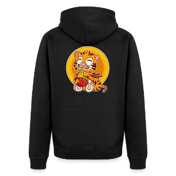Ramen Life Motivation Tigre Motiv Shirt Ramen Noodle - Veste à capuche bio Premium Unisexe - noir - Dos - Nico (187cm)