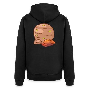Eis Speiseeis Eiskrem Eiscreme Kugeleis Eisbecher - Unisex Premium Bio Zip Hoodie - Schwarz - Hinten - Nico (187cm)
