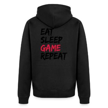 Manger dormir dormir répéter cadeau - Veste à capuche bio Premium Unisexe - noir - Dos - Nico (187cm)