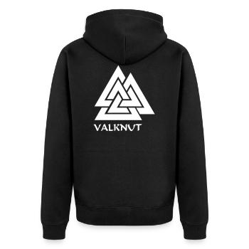 Valknut - knot of the fallen (vector) - Unisex Premium Organic Zip Hoodie - black - Back - Nico (187cm)
