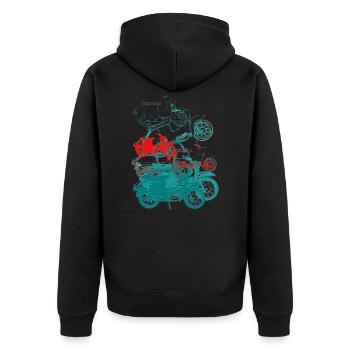 viele Schwalben - Unisex Premium Bio Zip Hoodie - Schwarz - Hinten - Nico (187cm)