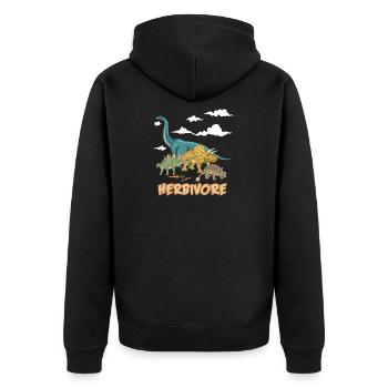 Dinosaur herbivore vegetarian | gift - Unisex Premium Organic Zip Hoodie - black - Back - Nico (187cm)
