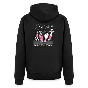 Barbershopper, Harmonie, Singen, Geschenkidee - Unisex Premium Bio Zip Hoodie - Schwarz - Hinten - Nico (187cm)
