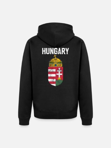 Hungary - Unisex Premium Organic Zip Hoodie - black
