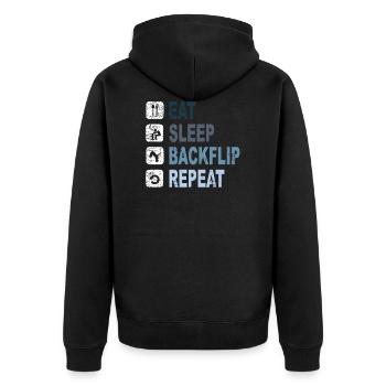 BackFlip, Parkour, Freerun, Sport, Gift - Unisex Premium Organic Zip Hoodie - black - Back - Nico (187cm)